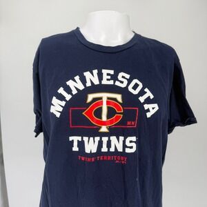 Majestic Minnesota Twins Territory T-Shirt Mens Large Navy Blue MLB Baseball Tee